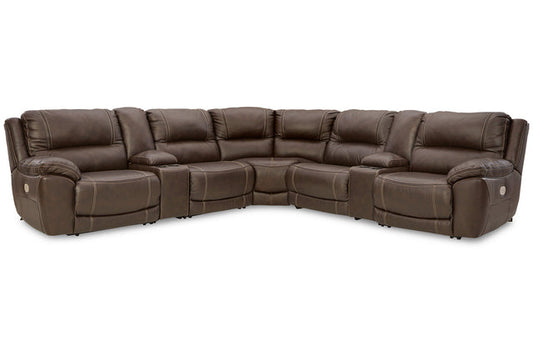 Dunleith Chocolate 7pc POWER Reclining Sectional U71604