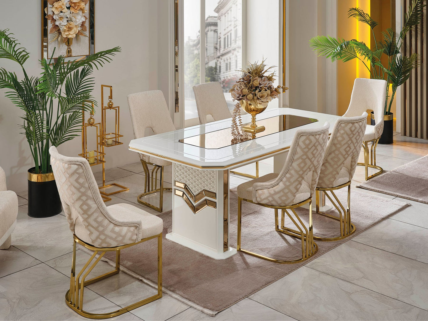 Zen Diningroom Set (78"Dining Table & 6 Dining Chair)