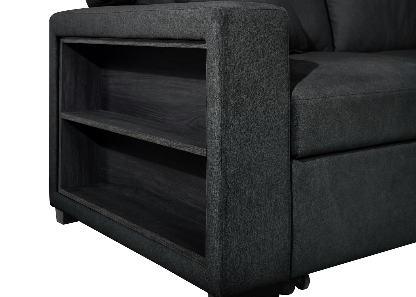 Bexley Black Fabric Pull-Out Bed Living Room Set S3690
