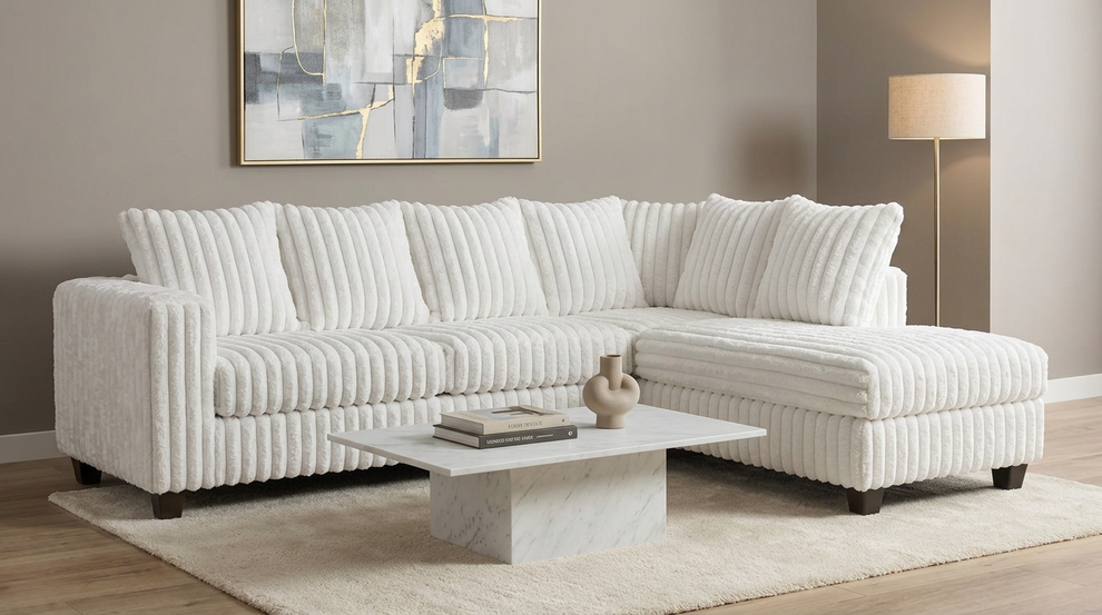 Gia Eggshell White Sectional S300