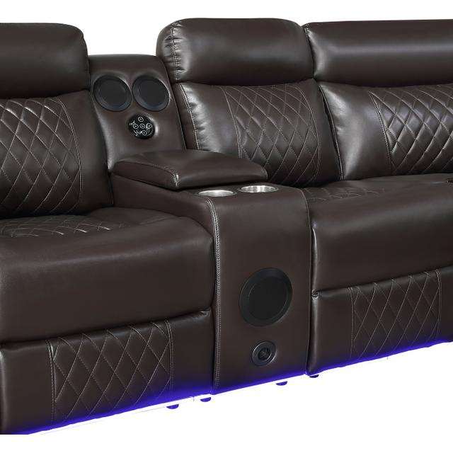 Cipher Brown POWER/LED/BLUETOOTH SPEAKERS/SUBWOOFER Sectional 8315