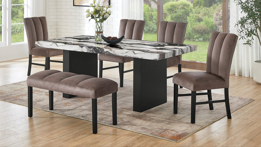 Cosmo Brown/Black 6pc Dining Room Set D195