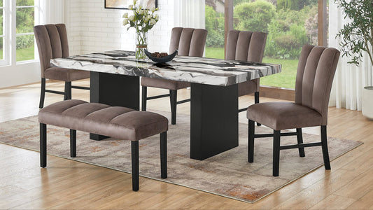 Cosmo Brown/Black 6pc Dining Room Set D195