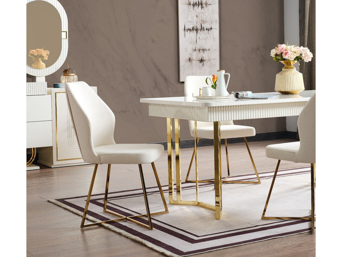 Marsel Diningroom (75"Dining Table & 6 Dining Chair)