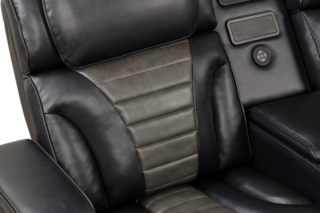 IBIZA Black POWER/LED/BLUETOOTH SPEAKERS Reclining Sectional