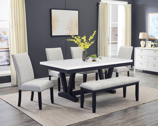 Varley Dove Genuine Marble Dining Set 1320