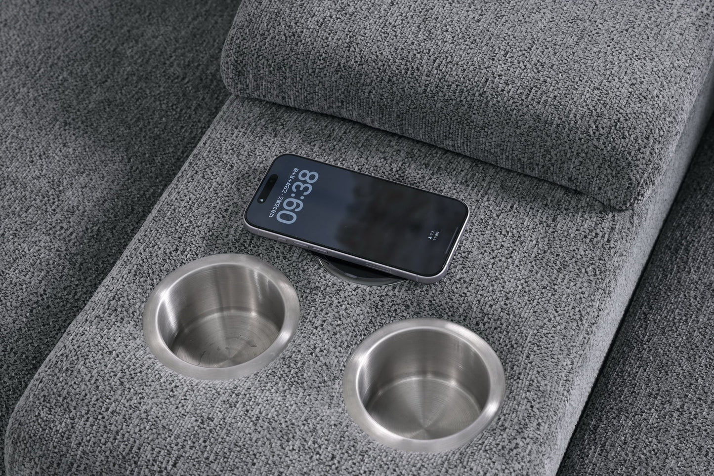 Nexus Dark Grey Fabric POWER Sectional MI-1265