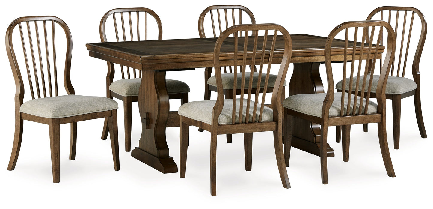 Sturlayne Dining Table and 6 Chairs in Brown D787