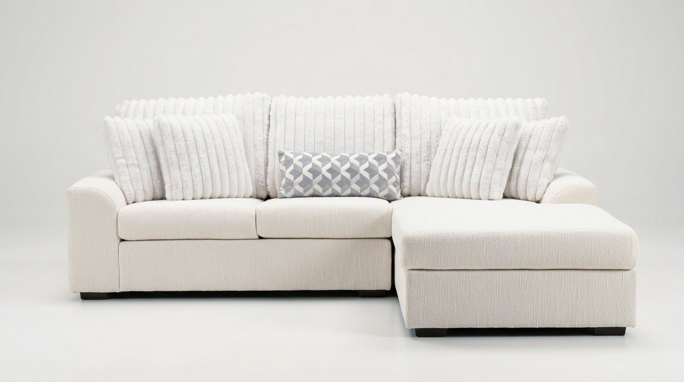 Brady Beige Fabric 2pc Sectional S1801