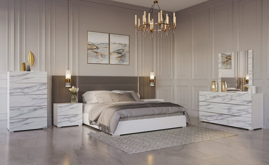 Nina Collection Grey/White Italian Bedroom Set