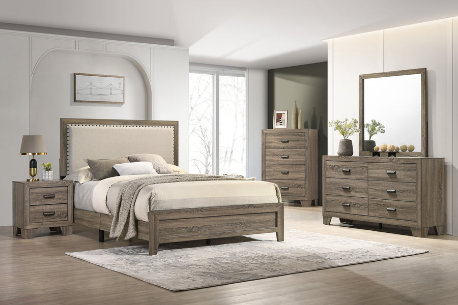 Millie Brownish Gray Upholstered Bedroom Set B9205