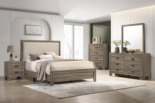 Millie Brownish Gray Upholstered Bedroom Set B9205