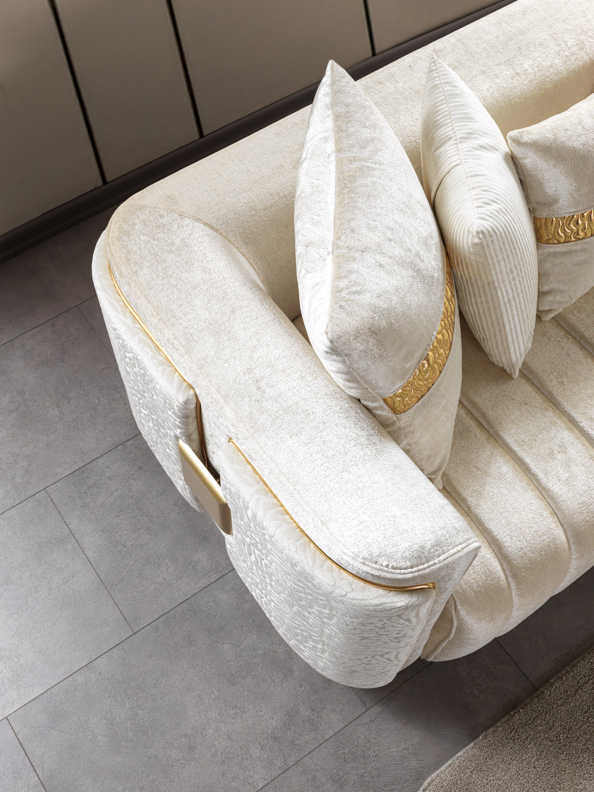 Carlina Ivory Velvet Living Room Set