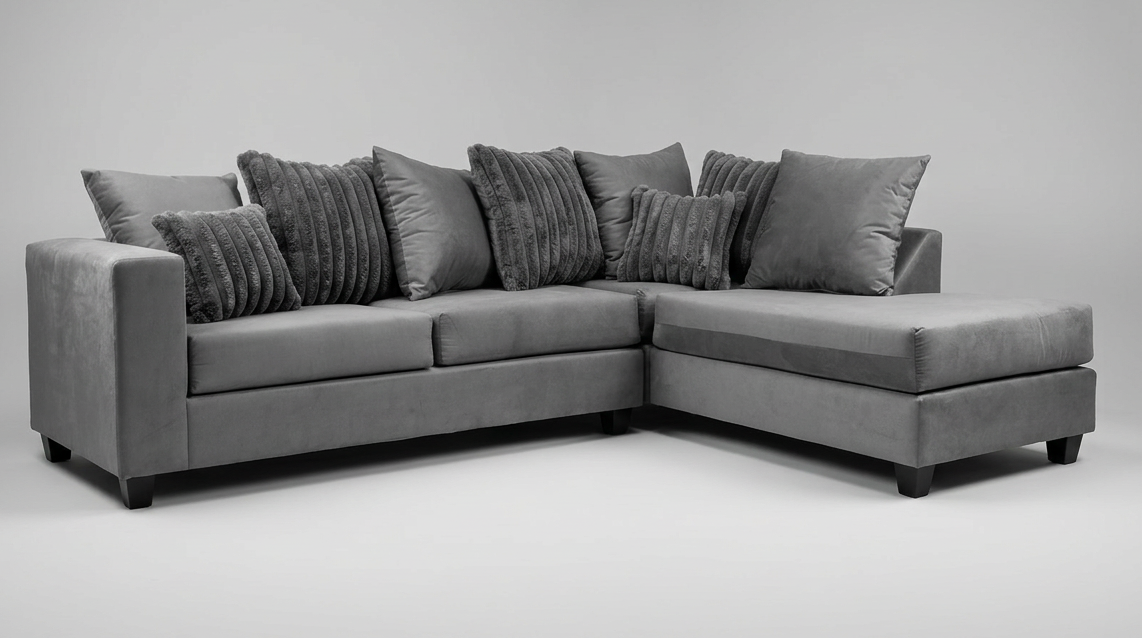 Kora Charcoal Fabric Sectional S325