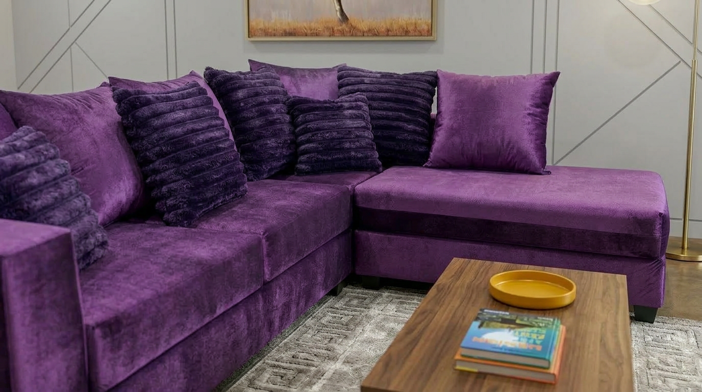 Kora Purple Fabric Sectional S325