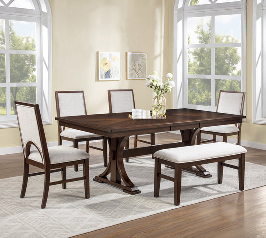 Hamil Brown/Beige Extendable Dining Set 2210 - Harwin Furniture