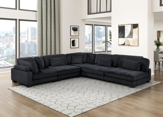 Traverse Black 5pc Modular Sectional 8555