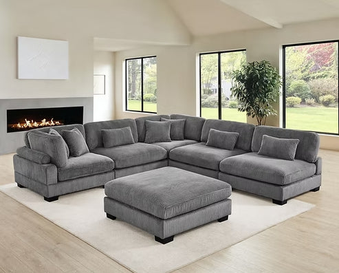 Supreme Grey Corduroy OVERSIZED Sectional