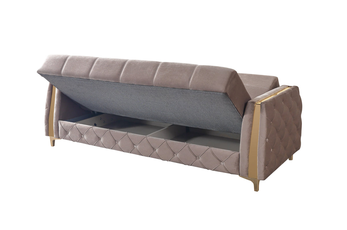 Florence Coffee Velvet Sofa 88" & Loveseat 64"