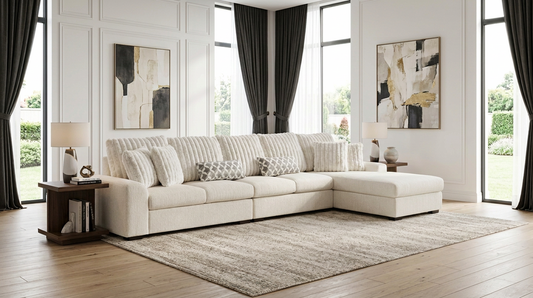 Brady Beige Fabric 3pc Sectional S1801