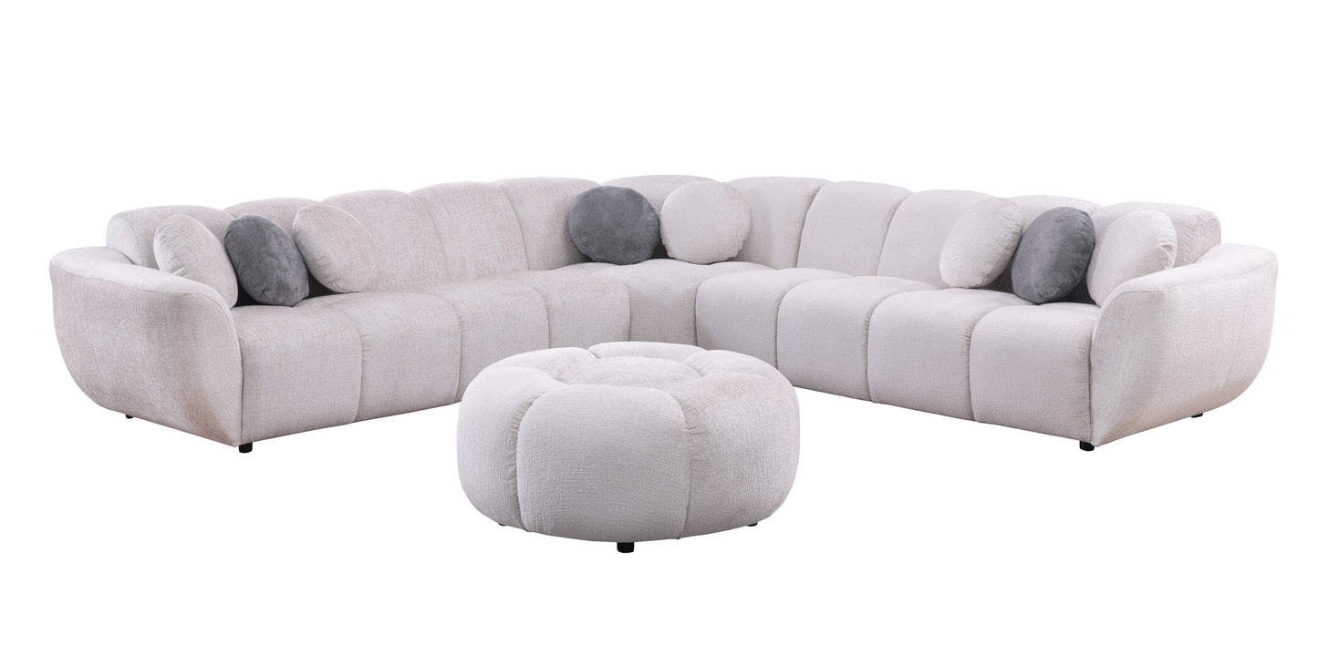 Rose Beige Fabric Sectional MI-3001