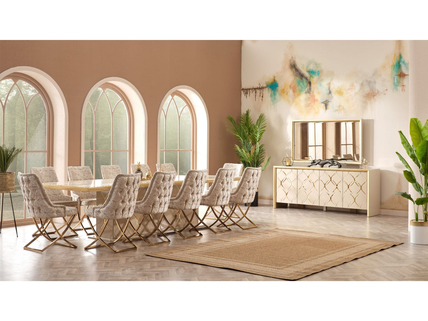 Napoli Diningroom Set (79"Dining Table & 6 Dining Chair)