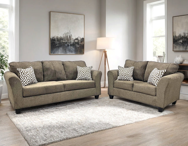 Mocha Chenille Sofa and Loveseat 210