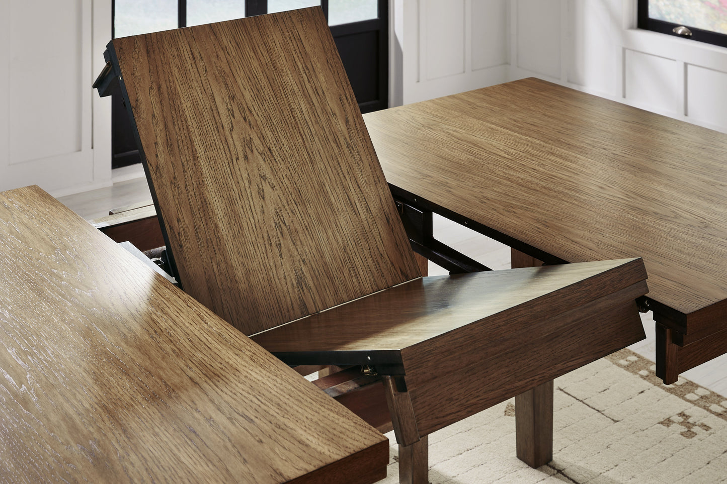 Urbinforte Counter Height Dining Table and 6 Barstools in Light Brown PCD592