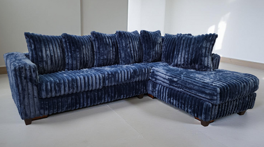 Gia Blue Corduroy Fabric Sectional S300