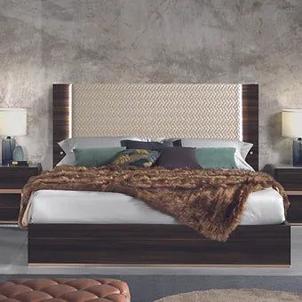 Christine Collection Beige LED Italian  Bedroom Set