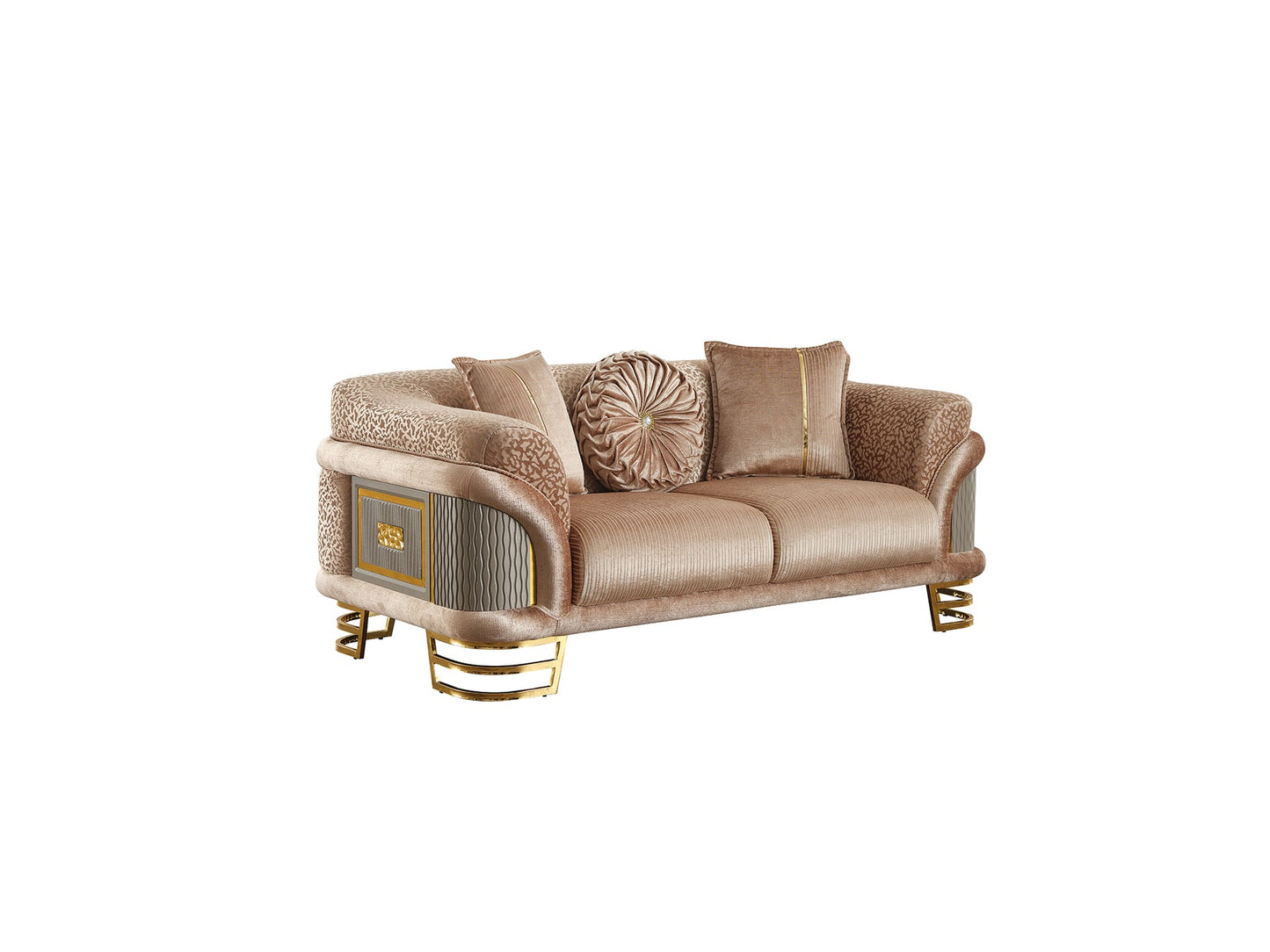 Versace 3-pieces (Sofa & Loveseat & Chair) Livingroom Set Beige