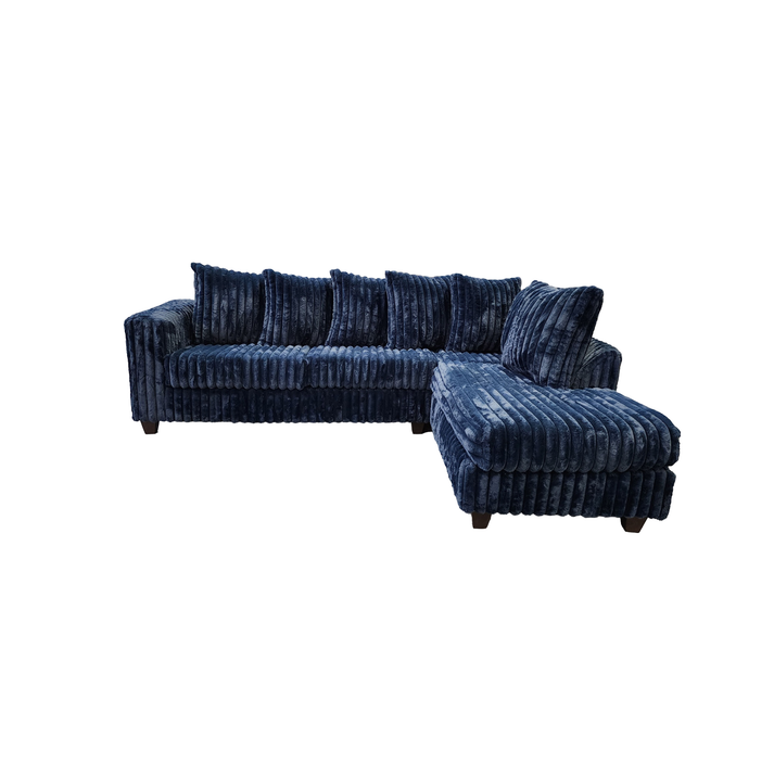 Gia Blue Corduroy Fabric Sectional S300