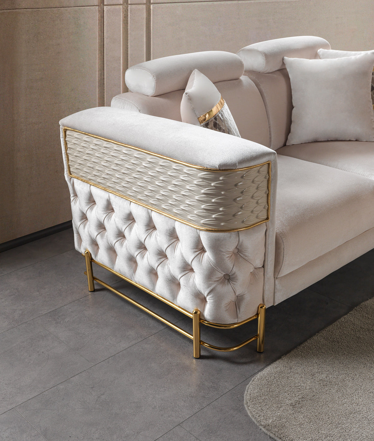 Fabiana Ivory Luxury Living Room Set