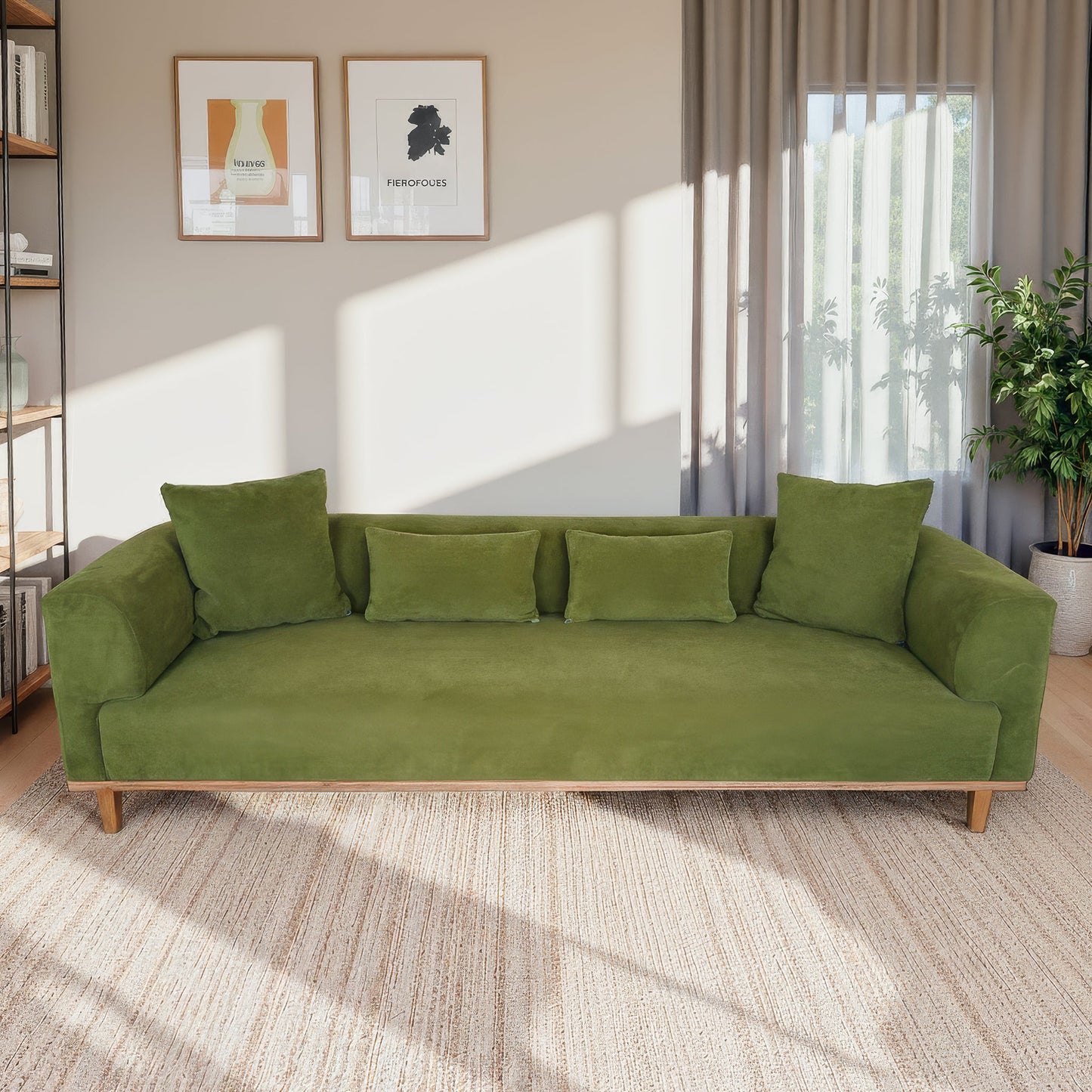 Richardson Green Velvet Sofa