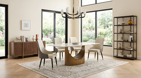 Roxy White/Bronze Dining Room Set D1576
