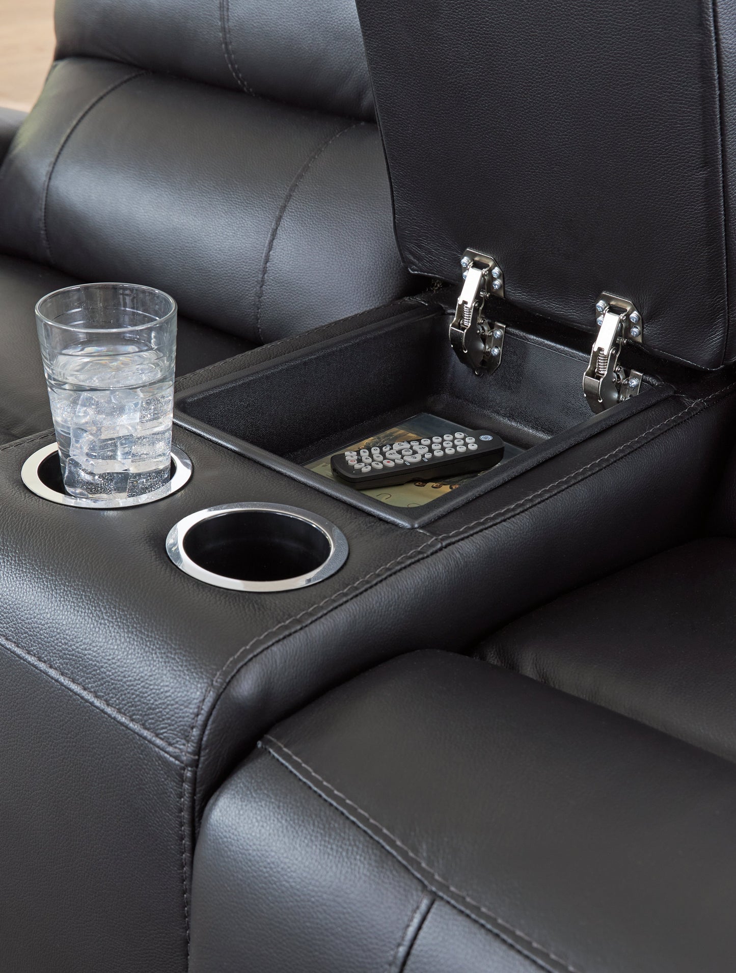 Glossmore Black Reclining Sofa and Loveseat | PCU11700