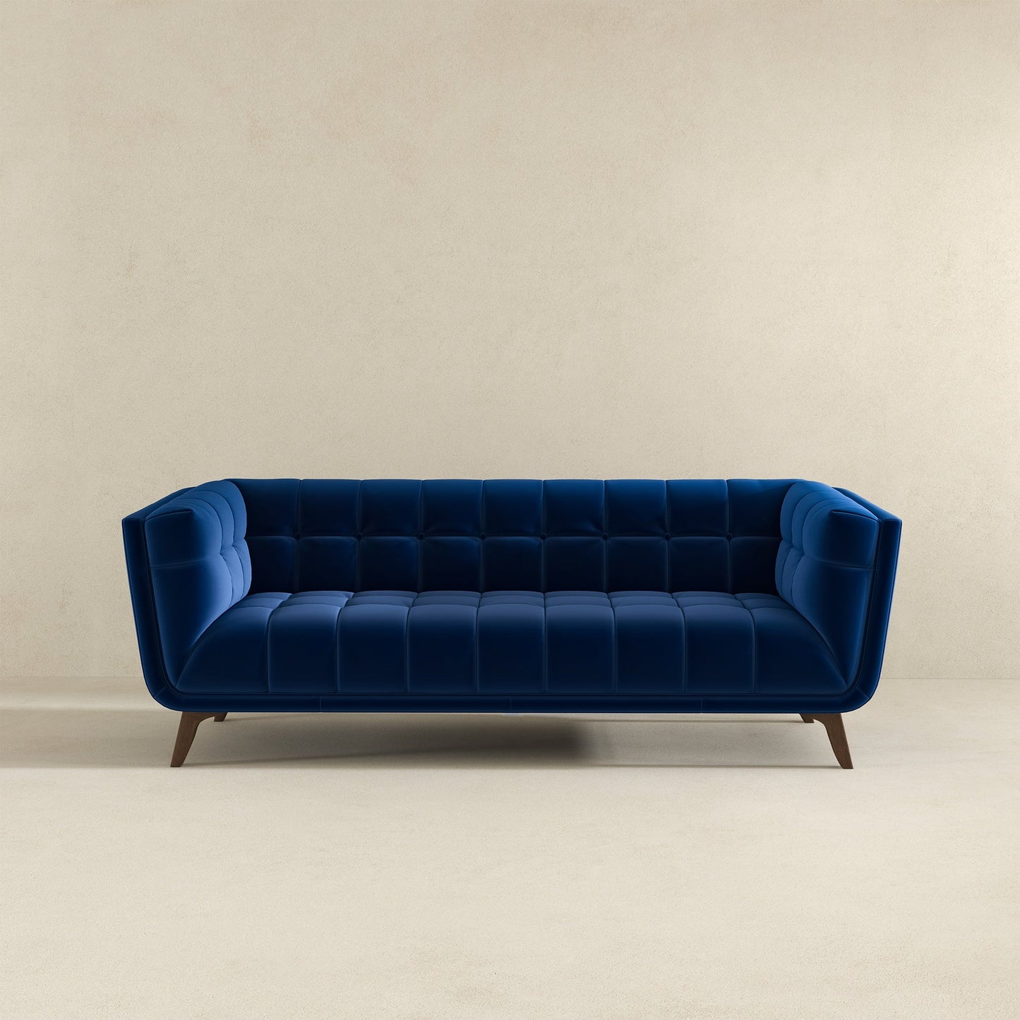 Addison 86" Blue Velvet Modern  Sofa