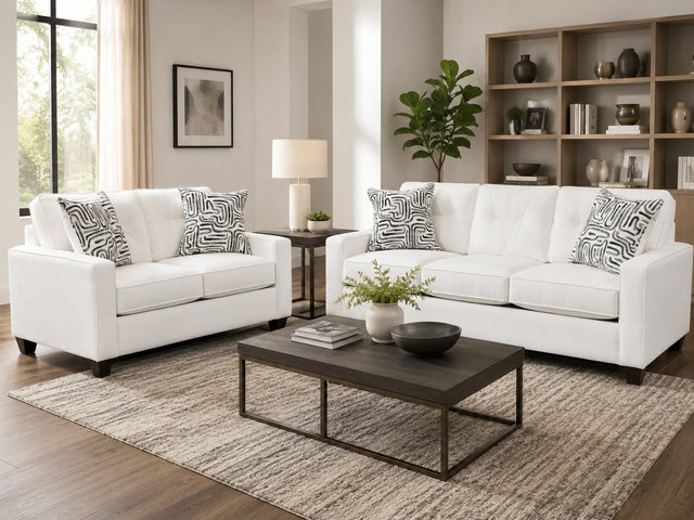 710 Cream Fabric Sofa & Loveseat