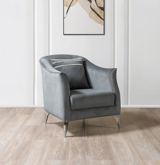 Belinda Gray Velvet Chair