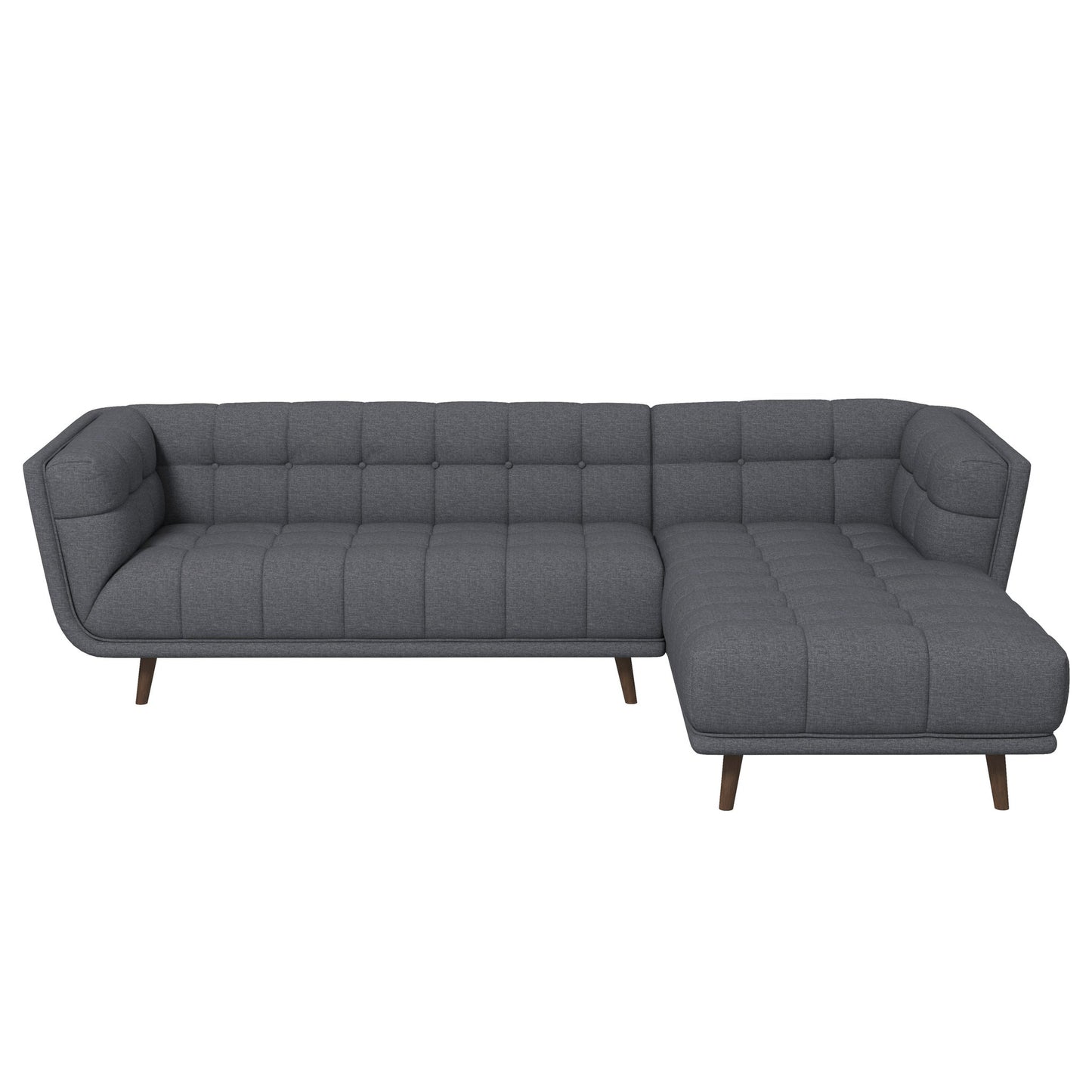 Addison 103" Grey Fabric L Shape Tufted Sectional