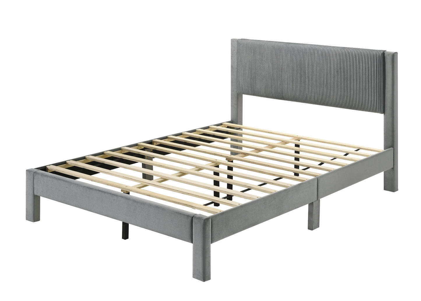 Lucia Light Gray Full Platform Bed 5097