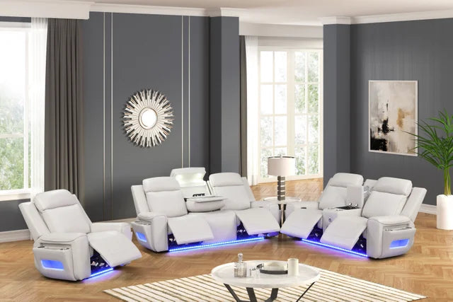 Rolls Royce Sand POWER/LED/BLUETOOTH SPEAKERS 3pc Reclining Set