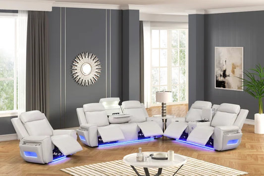 Rolls Royce Sand POWER/LED/BLUETOOTH SPEAKERS 3pc Reclining Set