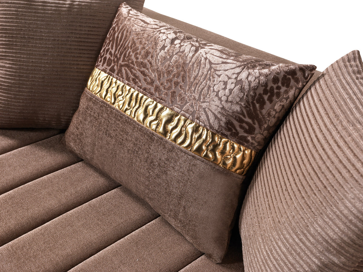 Carlina Coffee Luxury Living Room Set