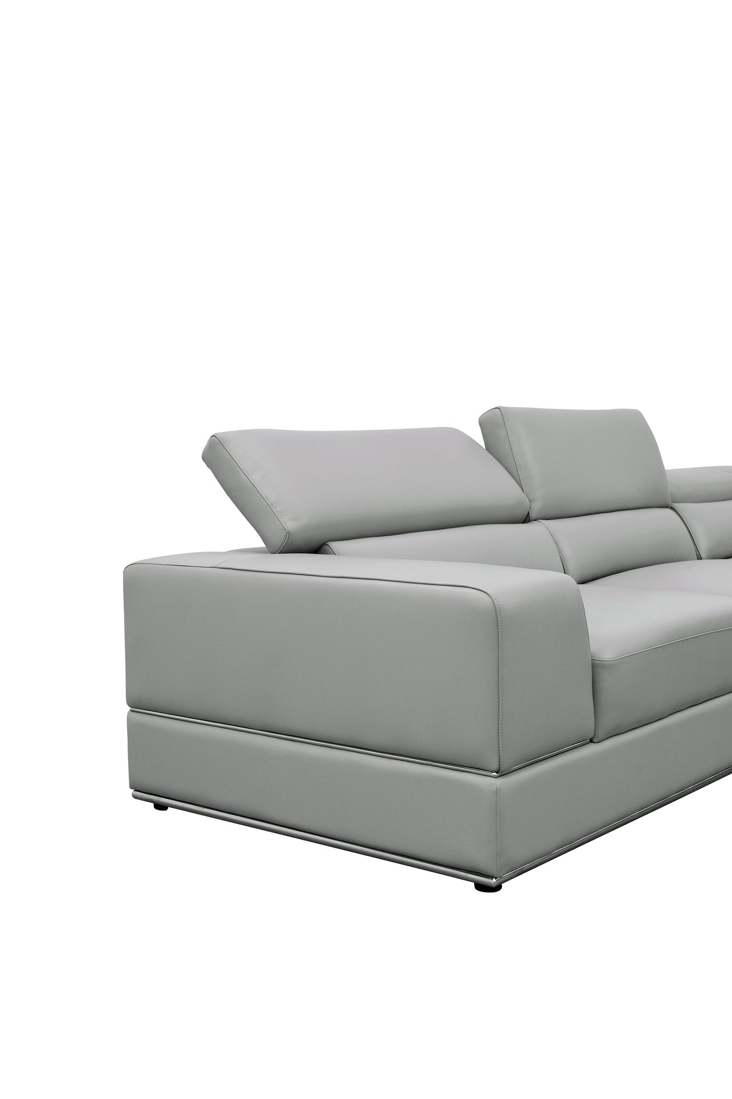 Nella Grey Sectional Sofa | Italian Leather Match MI-5107