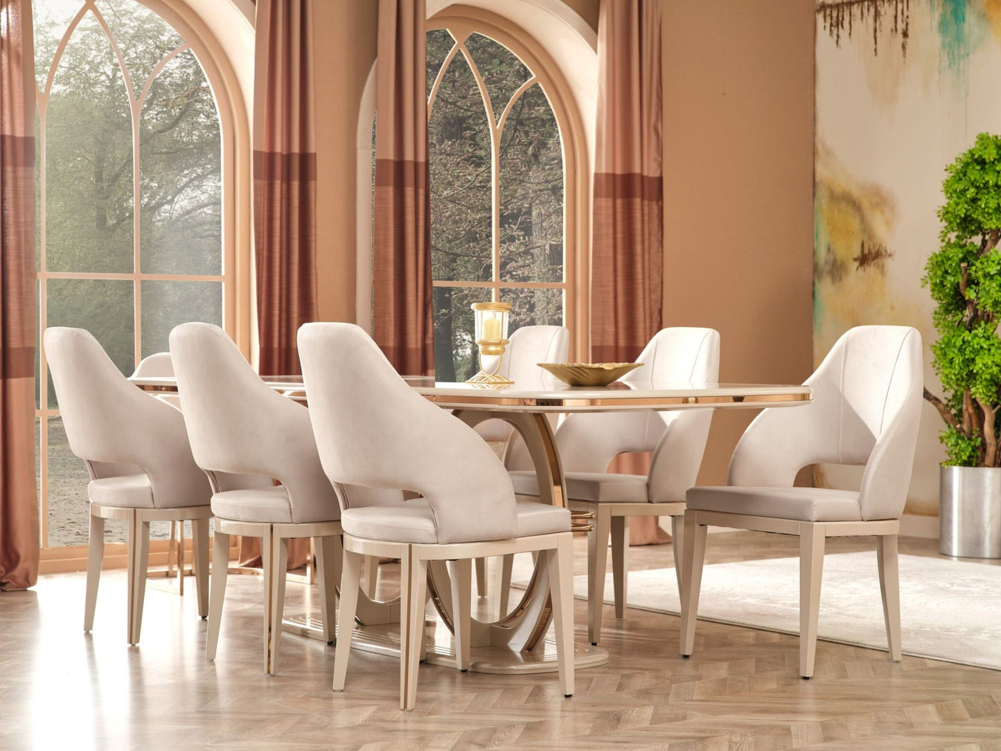 Paris Diningroom Set (79"Dining Table & 6 Dining Chair)