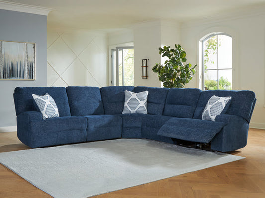 Acklen Place Navy 5pc POWER Reclining Sectional 93607