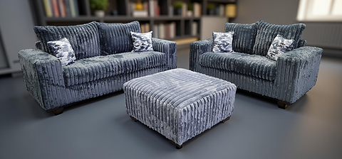 Texan Grey Corduroy OVERSIZED Living Room Set S320
