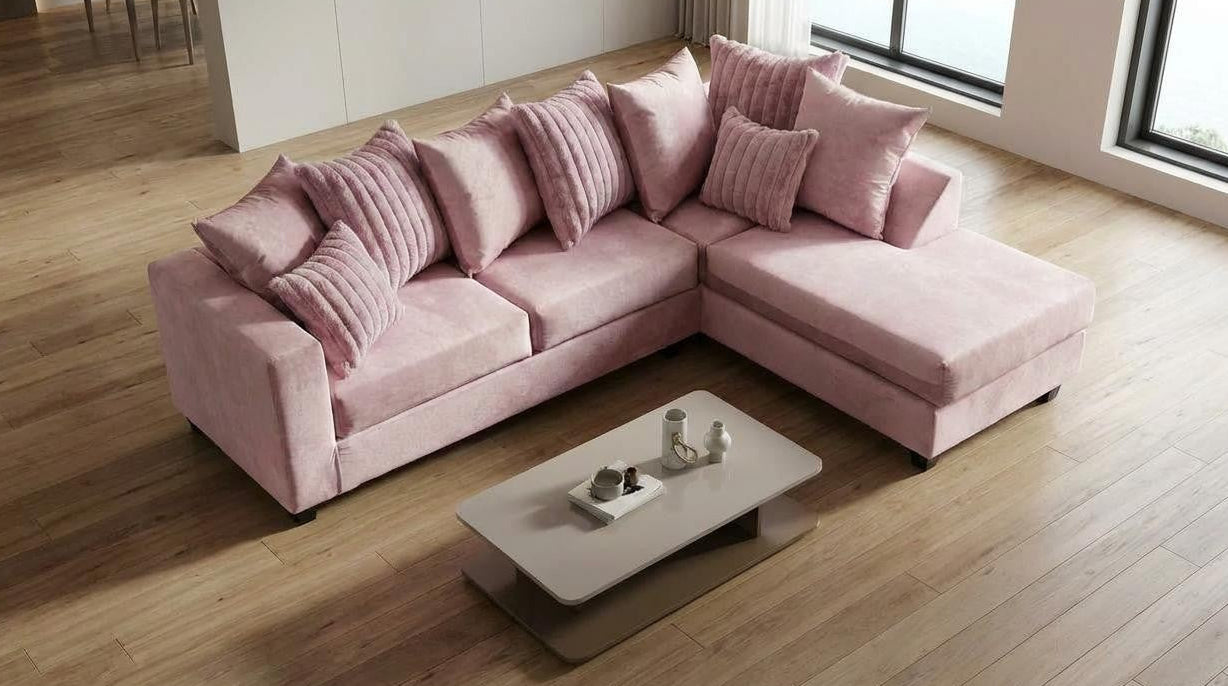 Kora Pink Fabric Sectional S325
