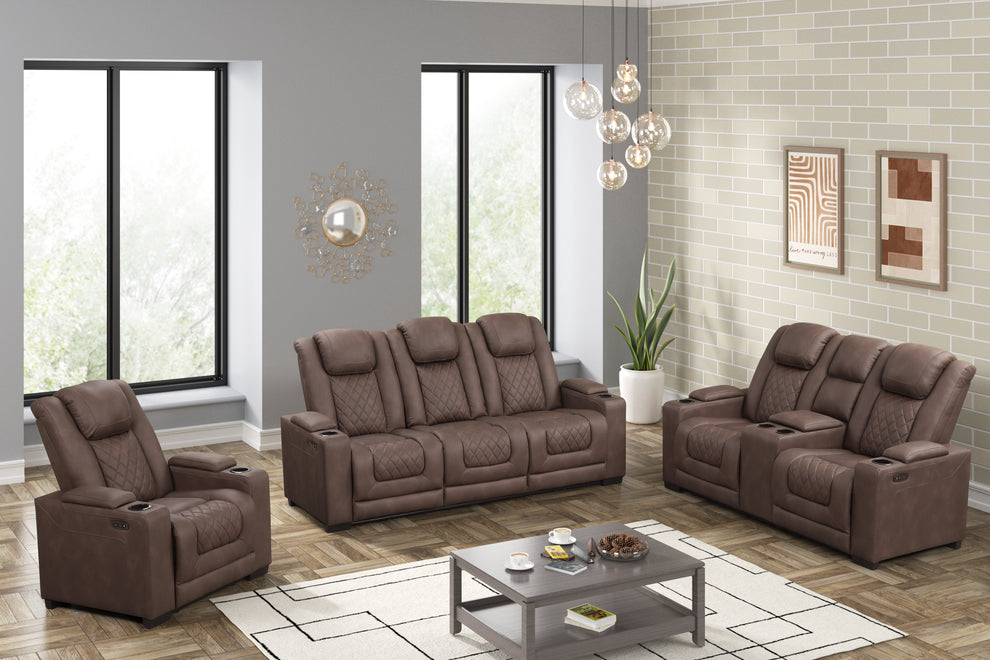 Rima Brown POWER 3pc Reclining Set  S4306